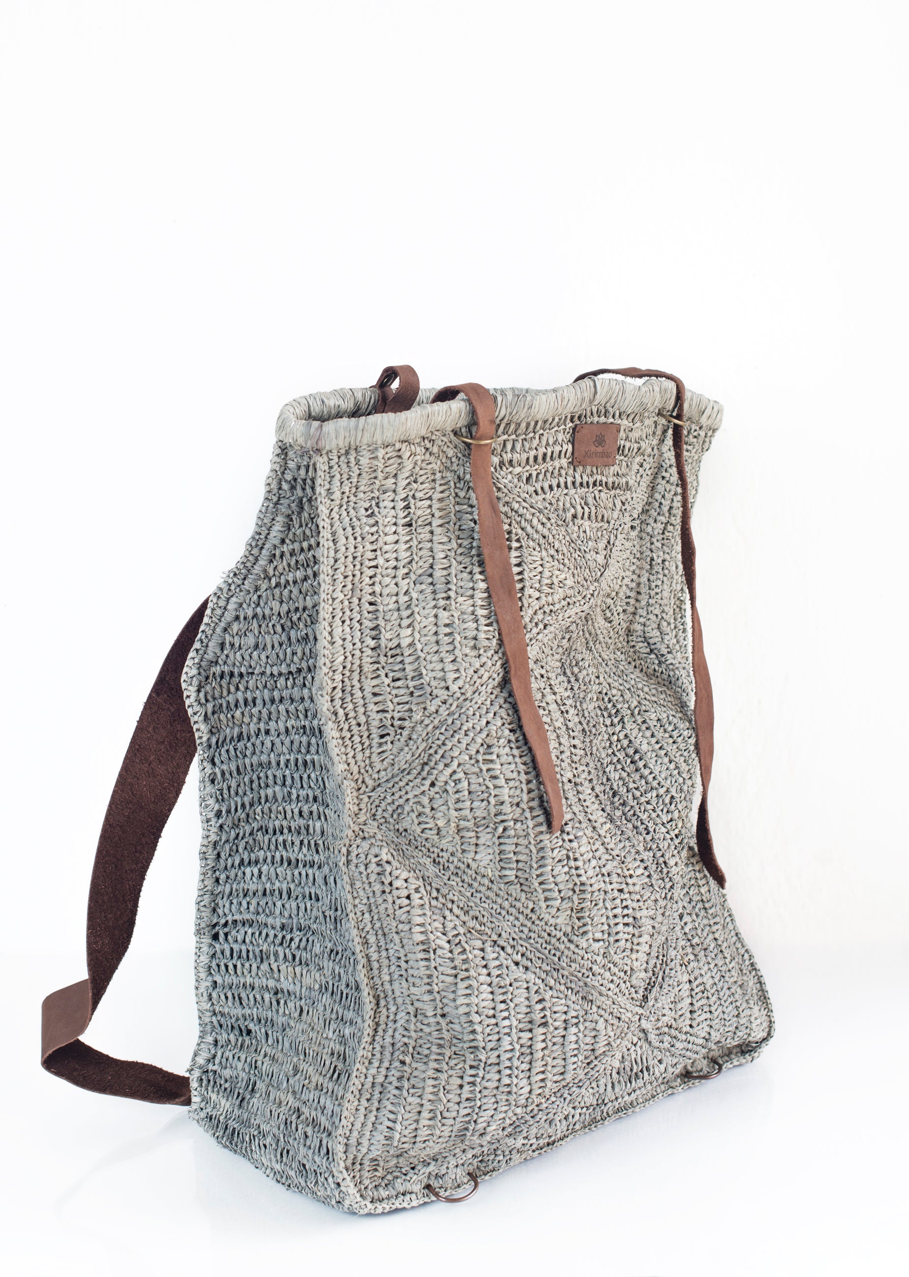 Diamond backpack with eco-leather handles